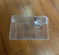 Penjualan Terbaik CR3 Lab kandang hewan peliharaan portabel tahan lama kandang ternak hewan kecil tikus hamster padat Dot Modern kotak baki plastik