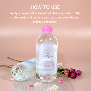OEM Logo Aloe Vera Rose Vitamin C Vegan mặt mắt môi trang điểm Remover làm sạch tự nhiên Micellar nước - Product Image 5