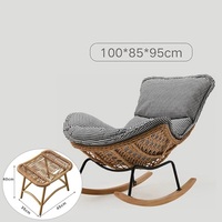Fauteuil inclinable à bascule pour adultes - Fauteuil de salon en osier à un siège pour balcon, chambre à coucher, détente à domicile, canapé inclinable