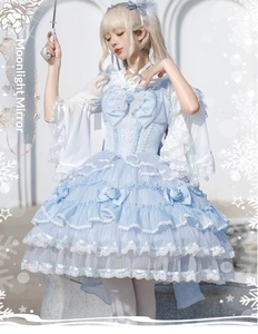 Vestido Original Lolita Moonlight Mirror JSK, Elegante y Dulce, Falda de Poliéster para Mujer Adulta, Estilo Princesa, Disfraz de Cosplay - Product Image 6