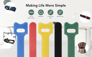 Attaches-câbles en nylon auto-adhésives double face écologiques personnalisées, réutilisables, à fermeture auto-agrippante, différentes tailles - Product Image 5