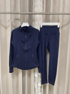 Ensemble <span class=keywords><strong>de</strong></span> yoga respirant et élégant pour <span class=keywords><strong>femme</strong></span>, 2 pièces, avec fermeture éclair, tenue <span class=keywords><strong>de</strong></span> <span class=keywords><strong>sport</strong></span> ajustée - Product Image 2