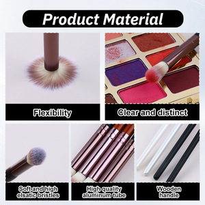 Soft Blending Eyeshadow Brush Tri Color Nylon Bristles Wooden Handle <b>Eye</b> Detail Concealer Tool - Product Image 4