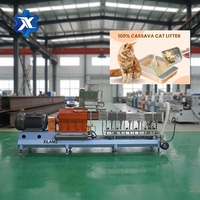Ligne de production industrielle automatique de litière pour chats en acier inoxydable 304 contrôlée par PLC, équipement d'extrusion avec une capacité de 100-2000 kg