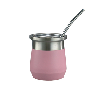 Vaso Moderno de <span class=keywords><strong>Yerba</strong></span> <span class=keywords><strong>Mate</strong></span> de Acero Inoxidable con Borde Plano, 260 ml, Ecológico, Aislamiento Térmico de 12-24 Horas para Bebidas Frías, Colorido - Product Image 1