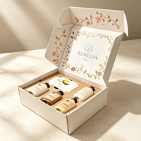 Boîte d'expédition en carton ondulé blanc avec logo personnalisé, insert intérieur en kraft floral pour coffret cadeau d'échantillons cosmétiques