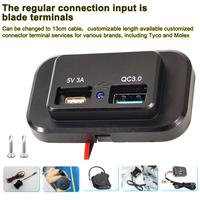 Chargeur de véhicule pour camping-car modifié en double port USB-A/Type-C QC3.0 5V3A, installation sans perçage pour OLIVER, compatible 12V-24V
