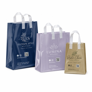 Personalized Low Moq Wide Bottom Branding Durable Plastic Shopping <b>Bag</b> Perfect For Retail And Grocery Store - Product Image 1