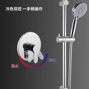 Stainless Steel Triple Handle <b>Shower</b> Set Rain Head Massage Temperature <b>Control</b> Ceramic Concealed Installation Bathroom Faucet - Product Image 4