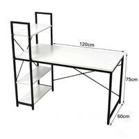 Bureau d'ordinateur convertible en métal simple avec étagère multifonction pour chambre ou bureau