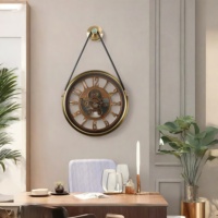 Jam Dinding Logam Gaya Eropa Tradisional Armens dengan Gerakan Quartz Senyap Desain Antik untuk Dekorasi Ruang Tamu Rumah