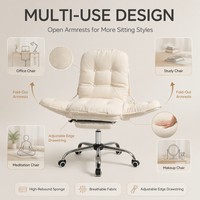 Chaise de bureau ergonomique pivotante à jambes croisées, réglable en hauteur, pour ordinateur, vente en gros