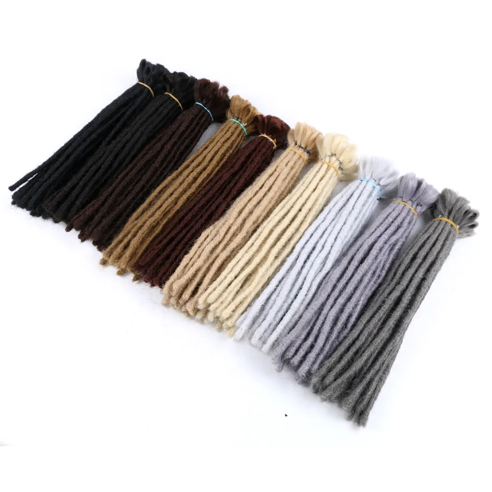 17Color Dreadlocks Hair Extension For Women Men Handmade Dreads Braiding Hair Crochet Braids styles Human Hair Extensions