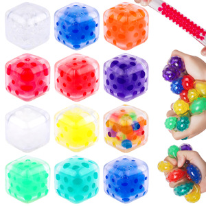 Hot Selling 3cm Squishy Mochi TPR <b>Beads</b> Ice Cube Colorful Relieve Stress Fidget Toy for Kids 50mm Capsule Gift Festival - Product Image 1