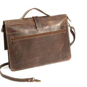 Sac pour ordinateur portable en cuir de vachette pleine fleur 15 pouces pour le travail - Product Image 3