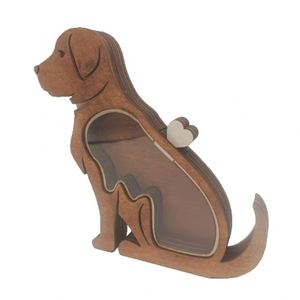Factory Creative Design Wooden Dog Shape Pet Hair Storage & <b>Memorial</b> <b>Box</b> Stylish Tabletop Craft Ornament for Home & Pet Owners - Product Image 3