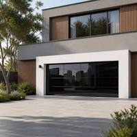 Pintu Garasi Villa Otomatis dari Kaca Tempered dan Paduan Aluminium dengan Remote Control Desain Mewah
