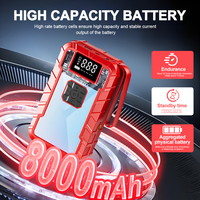 Démarreur de voiture portable 12V et gonfleur de pneus, booster de batterie, batterie externe 4 en 1 avec compresseur d'air
