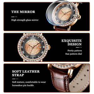 Reloj de Hombre con Esfera de Números Romanos, Bisel de Diamantes, Correa de Cuero de Calidad de 20 mm, Resistente al Agua 3ATM, Función de Calendario, Estilo Retro Simple para Negocios - Product Image 5