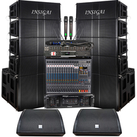 Système d'équipement audio professionnel haute puissance, enceintes Line Array avec double subwoofer de 15 et 18 pouces, basses profondes