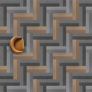 Alfombra Moderna Acolchada con Diseño de Rompecabezas, de Nailon, para Oficina, con Bucle, Antimicrobiana, en Losetas Rectangulares, Comercial - Product Image 4