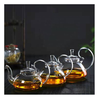 Théière en verre à chauffage direct borosilicate personnalisé 600ml 800ml 1100ml théière bouilloire en verre