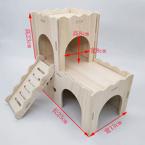 Meubles chics en bois massif <span class=keywords><strong>pour</strong></span> <span class=keywords><strong>animaux</strong></span> de compagnie petite maison abri <span class=keywords><strong>pour</strong></span> hamsters nid ours doré poulet hérisson ornements bouton pression vie - Product Image 3