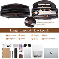 Sac à dos personnalisable en cuir véritable pu pour ordinateur portable, bureau et bureau, sac à main en cuir pour homme, porte-documents