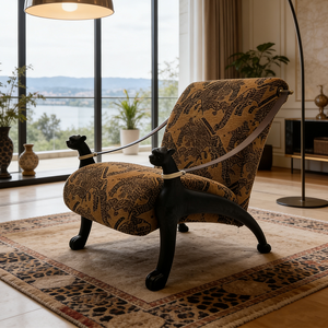 <span class=keywords><strong>Fauteuil</strong></span> d'appoint de luxe moderne à imprimé léopard, chaise individuelle rembourrée à motif animalier, meuble en forme de panthère pour salon - Product Image 1