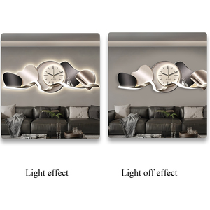 Tranh trang trí nghệ thuật hiện đại cao cấp phát sáng LED, làm nền tường phòng khách, sofa, có đồng hồ, tranh sứ pha lê - Product Image 2