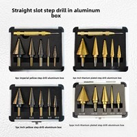 Lot de forets étagés Pagoda pour le commerce transfrontalier, taille impériale classique, finition nitride jaune, queue triangulaire, produit très vendu