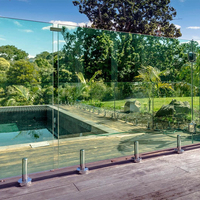 Pièces de balustrade de terrasse sans cadre minimalistes pour garde-corps en verre à fixation par spigot sans rail supérieur