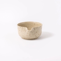 Bol à matcha artisanal en céramique, grès moucheté, esthétique raffinée, personnalisé 13oz