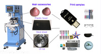 Machine d'impression tampon à deux couleurs avec système de coupelle d'encre fermée écologique et contrôle par microprocesseur pour une impression de logo précise