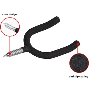 U-shaped Wall-Mounted Swivel Snap Hook Shovel Storage <b>Bracket</b> with Rotating Hanger Stainless Steel Garage Organizer - Product Image 1