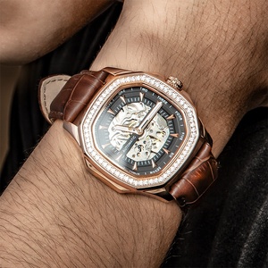 Nhà Máy Trực Tiếp Bán OEM Đá Bezel Tự Động Phong Trào Phụ Nữ Bling Xem Đối Với Unisex - Product Image 3