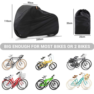 Couverture extérieure résistante à l'eau 210T résistante à la poussière légère de protecteur de vélo résistant aux UV de vélo - Product Image 4