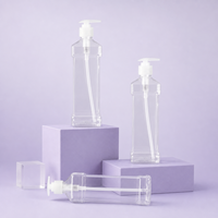 Nouvelle bouteille à pompe transparente en PET de 550 ml, écologique, ronde, pour savon liquide, shampoing, après-shampoing, tonique, lotion