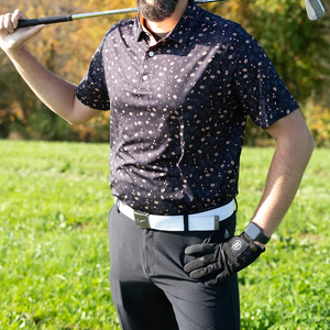 Polos de sport en polyester respirant à logo personnalisé pour hommes - Product Image 1