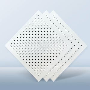 Pannello Acustico Degotone 600 Micropore 3x3mm Bianco Testurizzato Bordo Quadrato 600x600mm Controsoffitto in <span class=keywords><strong>Gesso</strong></span> Perforato Griglia T15 Sospesa - Product Image 1