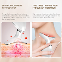 Masseur facial à lumière rouge, appareil de beauté pour le visage et le cou avec outil de massage à lumière rouge, baguette sculptante pour le visage avec 7 couleurs