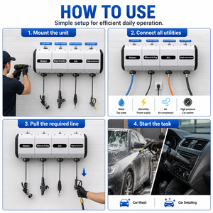 Avvolgitubo <span class=keywords><strong>Elettrico</strong></span> Moderno Multifunzione Combinato Retrattile ad Alta Pressione per Acqua/Schiuma/Acqua Elettrica, in Acciaio Inossidabile, 1000-1500W, per Auto - Product Image 5