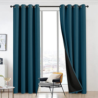 DaiRui Restaurant Couleur unie Fenêtre de maison Noir Benny 100% Rideaux occultants pour chambre