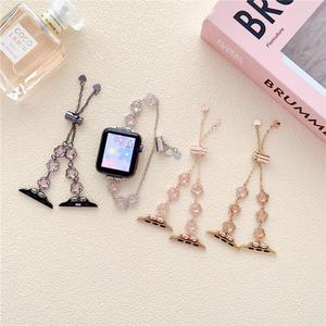 สายนาฬิกาข้อมือ Uro Dressy Jewelry สำหรับ Apple Watch ขนาด 49 มม. 45 มม. 41 มม. 40 มม. 44 มม. สายนาฬิกาหรูหราประดับมุกและโลหะ - Product Image 6