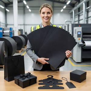 Emballage <span class=keywords><strong>de</strong></span> boîte personnalisé à succès, papier noir 110-550 g/m², feuilles <span class=keywords><strong>de</strong></span> carton noir 70*100 cm - Product Image 1