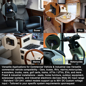 Cargador USB para Auto, Adaptador de Corriente para Coche con Doble Puerto QC3.0, Montaje en Superficie Plana, Carga Rápida, Enchufe para Asiento de Autobús - Product Image 4