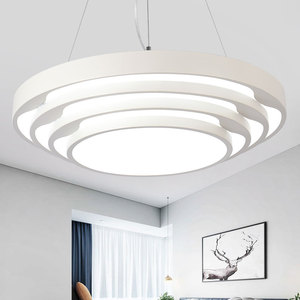 Lustre LED blanc 3500K blanc chaud en acier inoxydable à fixation au plafond, dimmable, protection oculaire, pour salon, corps doré - Product Image 1