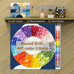 Perles de broderie mosaïque 5D DIY écologiques en acrylique rondes imprimées, 2,8 mm, 447 couleurs DMC, pour peinture diamant, foret rond - Product Image 2
