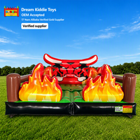 Matelas gonflable en PVC robuste à thème flamme 3D, type taureau mécanique, prix usine, pour la location événementielle
