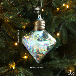Luminous <b>Christmas</b> Ball Pendant Colorful Transparent Round Ball <b>Christmas</b> <b>Tree</b> Decoration Scene Layout Color Lights - Product Image 1